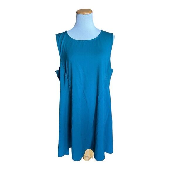 Womens Torrid Sleeveless Stretch Ponte A Line Dress in Emerald Green - Sz 24 - Picture 3 of 5